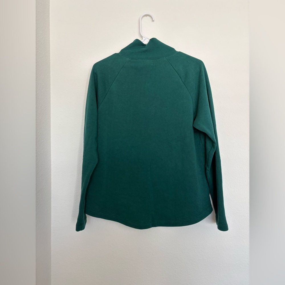 J. Crew Teal Long Sleeve Top with jewel Button Accents mock neck size S NWT - Picture 6 of 7
